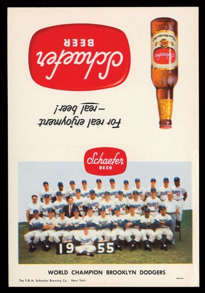 Schaefer Beer 1955 Brooklyn Dodgers